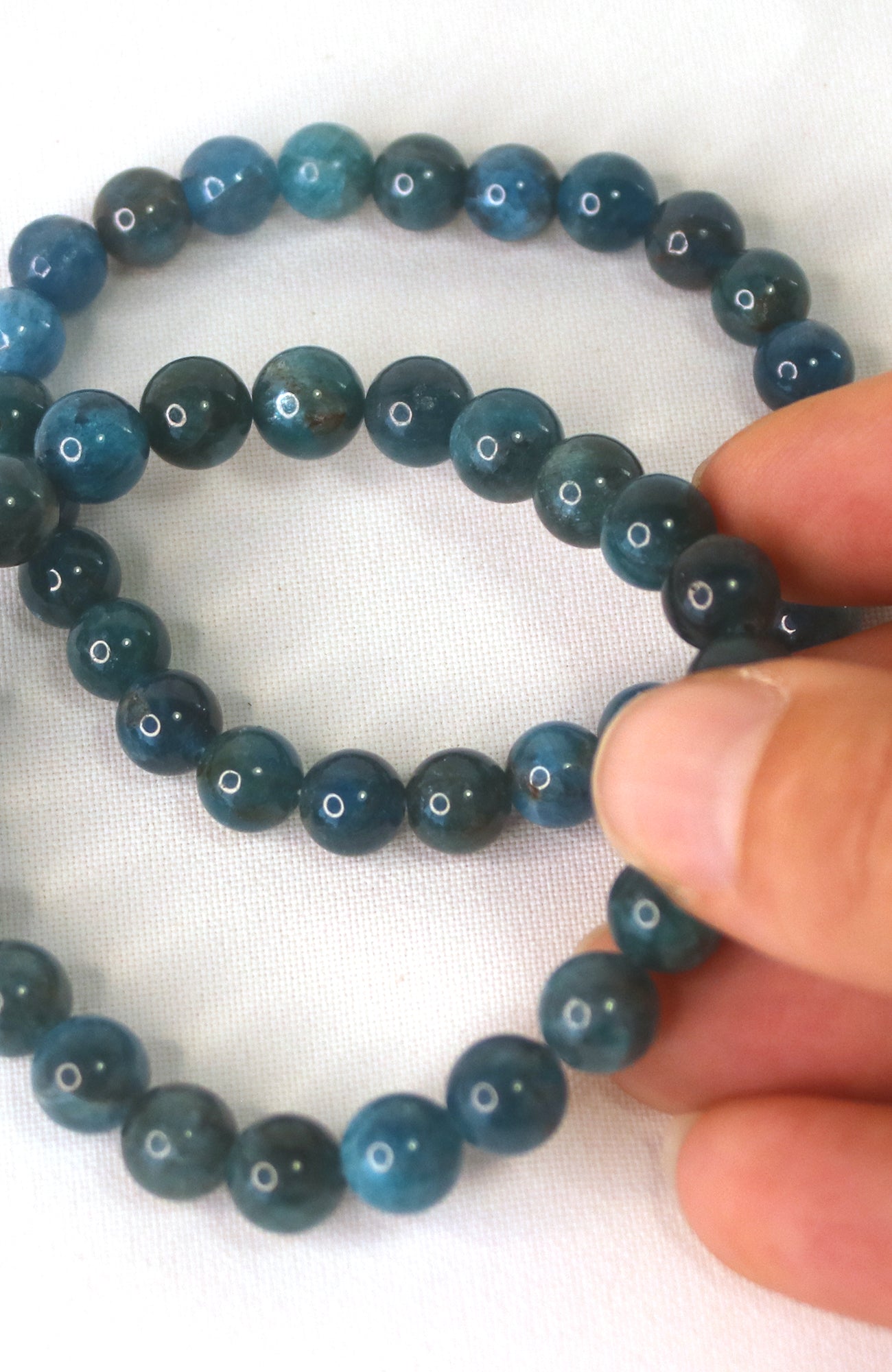Blue Apatite 8mm Bead Bracelet 496